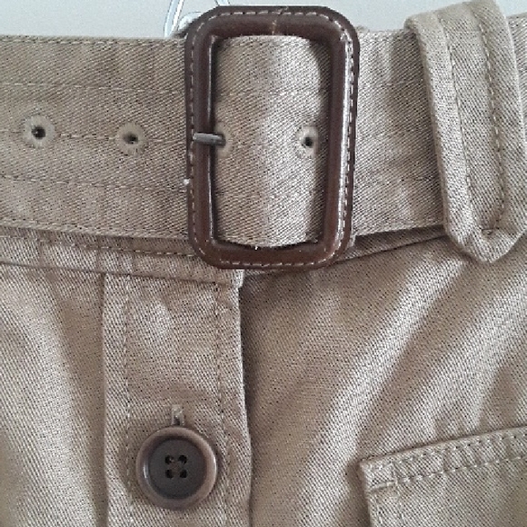 Chic Tan Button-Down Pencil Skirt, Size 6 Cotton & Linen - Picture 10 of 10